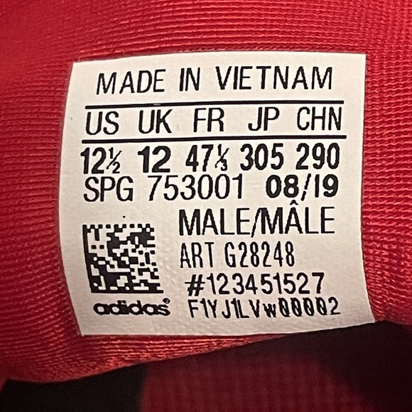 Men's‎ Adidas Size 12.5 Icon V Baseball Cleats Red & White G28248 - Picture 10 of 10